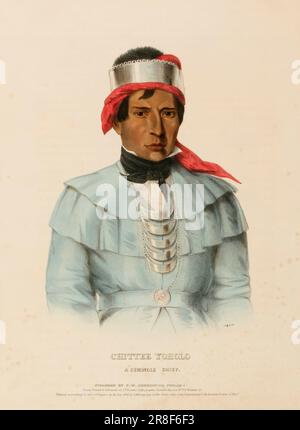 CHITTEE-YOHOLO. Ein SEMINOLCHEF aus der Geschichte der Indianerstämme von Nordamerika. 1838 von McKenney und Hall, 1836-1844 Stockfoto