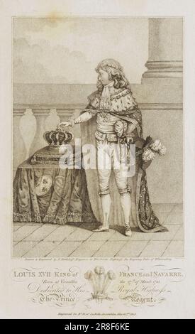 Ludwig XVII, König von Frankreich und Navarre n.d. von Nicolaus-Innocentius-Wilhelm-Clemens van Heideloff, Deutsch, geboren in Stuttgart, Deutschland 1761-gestorben Den Haag, Niederlande 1837 Stockfoto