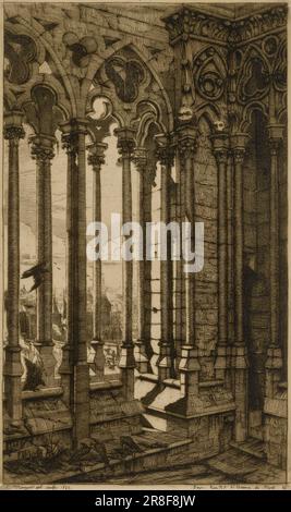 The Gallery, Notre Dame de Paris 1853 von Charles Meryon, Franzose, geboren in Paris, Frankreich 1821-gestorben Saint-Maurice, Frankreich 1868 Stockfoto