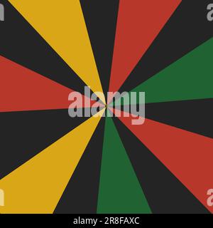 Hintergrundvorlage für den Juneteenth Freedom Day in Wirbel- oder Wirbelform. Jährlicher amerikanischer Feiertag. Banner in den Farben Schwarz, Rot und Grün Stock Vektor