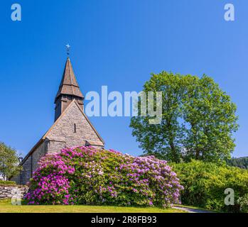 Fana Kirke, eine der ältesten Kirchen in Bergen in Norwegen. Stockfoto