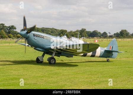 Ein fliegender Tag in der Shuttleworth Collection mit VICKERS SUPERMARINE SPITFIRE PR XI, Old Warden, Bedfordshire im Jahr 2009 Stockfoto