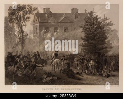 Battle of Germantown, Attack on Judge Chew's House, 1879 [] von Robert Hinshelwood, geboren in Edinburgh, Schottland, 1812-gestorben New York City nach 1875 Stockfoto