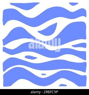 Abstraktes gestreiftes Banner. Handgezeichnete Streifen auf weißem Hintergrund. Kurvenlinien können als Muster verwendet werden. Meer, Ozean, Wasserbeschaffenheit. Vektor-Illustration Stock Vektor
