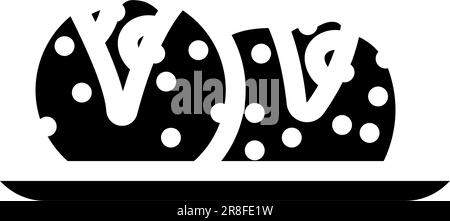 Takoyaki-japanische Nahrungsmittel-Glyphe-Symbol-Vektordarstellung Stock Vektor