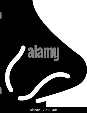Vektordarstellung des Nasenriechens des Glyphensymbols Stock Vektor