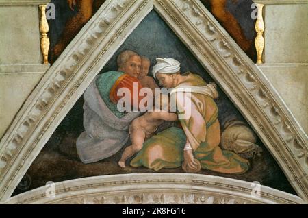 Michelangelo Buonarroti – Usziah, seine Mutter, sein Vater Jotham und einer seiner Brüder Stockfoto