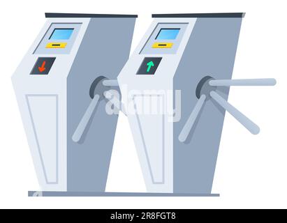 Drehkreuz in der U-Bahn – ein isoliertes Objekt im modernen flachen Design Stock Vektor
