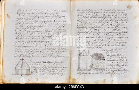 Altes Übungsheft, um die 1880, alte deutsche Handschrift Stockfoto