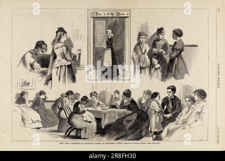 New Yorker Wohltätigkeitsorganisationen--St. Barnabas House, aus Harper's Weekly, 18. April 1874 1874, von Winslow Homer, geboren in Boston, MA 1836, gestorben Prout's Neck, ME 1910 Stockfoto