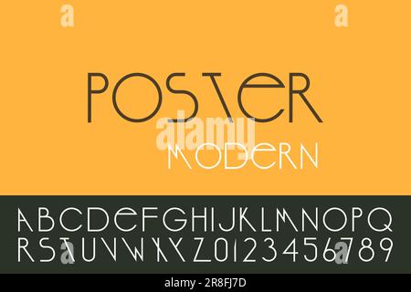 Minimalistische, stilvolle und moderne Schriftart. Vector modernes englisches Alphabet. Kreative lateinische Vintage-Buchstaben. Stock Vektor