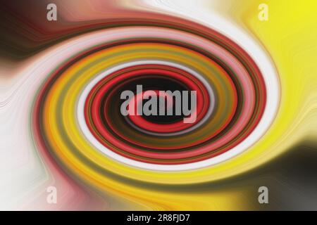 Eine Spirale aus langen und bunten Linien. Stilvoller, kreativer, abstrakter Hintergrund. Farbige Linien spiralförmig Stockfoto