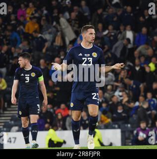 Hampden Park. Glasgow.Scotland, Großbritannien. 20. Juni 2023. Europäische Qualifikation. Schottland gegen Georgien. Schottischer Mittelfeldspieler, Kenny McLean, Kredit: eric mccowat/Alamy Live News Stockfoto