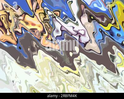 Abstrakter wellenförmiger farbiger Hintergrund für Textilien oder Stoffe. Leuchtende Farben für Tapeten, Cover, Geschäftskonzepte, Modetrends, Innenraumlösungen Stockfoto