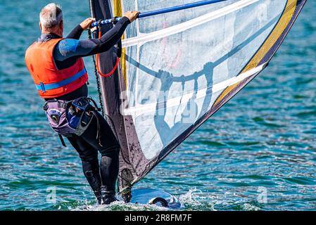 Windsurfen scane Nahaufnahme Stockfoto