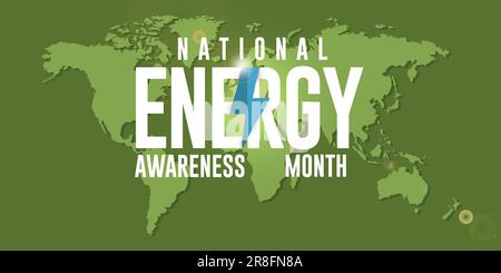 National Energy Awareness Month im Oktober. Energiesicherheit. Vektordesign für Webbanner. Stock Vektor