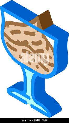 Isometrische Symboldarstellung von Schokoladenmousse für Snacks Stock Vektor