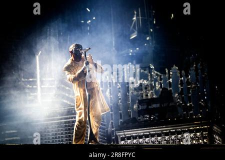 Oslo, Norwegen. 20. Juni 2023. Der kanadische Sänger, Songwriter und Musiker The Weeknd führt ein Livekonzert in der Telenor Arena in Oslo auf. (Foto: Gonzales Photo/Terje Dokken). Stockfoto