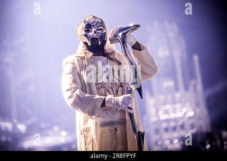 Oslo, Norwegen. 20. Juni 2023. Der kanadische Sänger, Songwriter und Musiker The Weeknd führt ein Livekonzert in der Telenor Arena in Oslo auf. (Foto: Gonzales Photo/Terje Dokken). Stockfoto