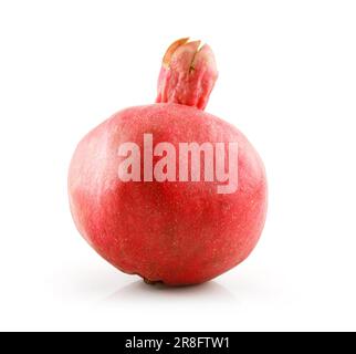 Reife rote Granatapfelfrucht, isoliert auf weißem Hintergrund Stockfoto