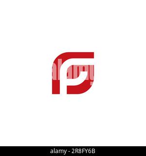 FP-Logo-Design. Kombination aus F und P. Stock Vektor