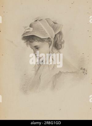 Unbenannt (Head of a Child Looking Down) 1878 von Mary Vaux Walcott, geboren in Philadelphia, PA 1860-Tote St. Andrews, New Brunswick, Kanada 1940 Stockfoto