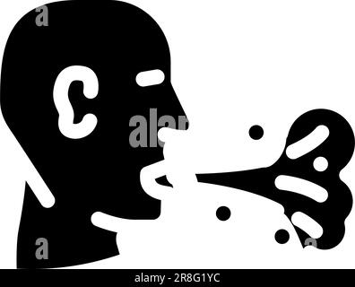 Vektordarstellung des Symbols für Atemgeruch und Glyphe Stock Vektor