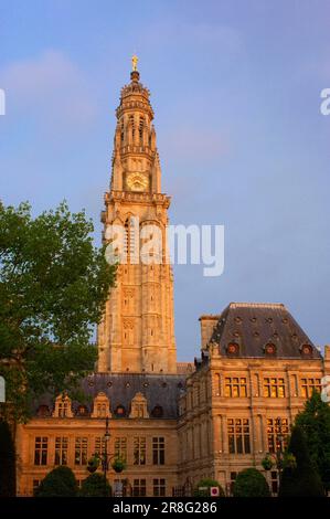 Glockenturm, Belfry, Rathaus, Place des Heros, Arras, Nord Pas de Calais, Frankreich Stockfoto