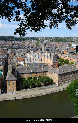 Blick von der Zitadelle, Namur, Wallonien, Belgien, Wallonien, Wallonische Region Stockfoto