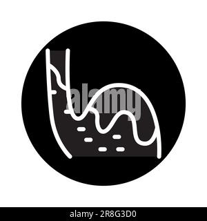 Farbsymbol für gastroösophageale Refluxkrankheit. Isoliertes Vektorelement. Skizzieren Sie das Piktogramm für Webseite, mobile App, Promo Stock Vektor