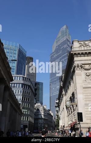 22 Bishopsgate aus Sicht der Threadneedle Street London, UK, Juni 2023 Stockfoto