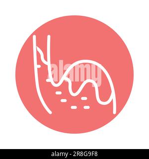 Farbsymbol für gastroösophageale Refluxkrankheit. Isoliertes Vektorelement. Skizzieren Sie das Piktogramm für Webseite, mobile App, Promo Stock Vektor