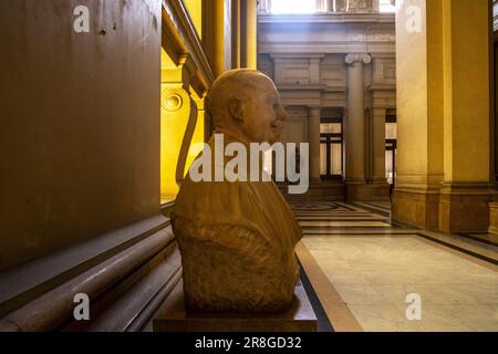 Brüssel, Belgien. 21. Juni 2023. Das Bild zeigt eine Büstenstatue in einem Flur im Justizpalast in Brüssel, Mittwoch, den 21. Juni 2023. BELGA FOTO HATIM KAGHAT Kredit: Belga News Agency/Alamy Live News Stockfoto