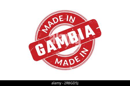 Hergestellt In Gambia Gummistempel Stock Vektor
