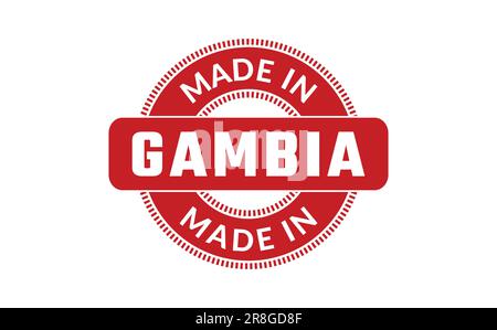 Hergestellt In Gambia Gummistempel Stock Vektor