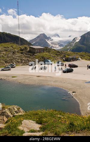 Nufenen-Pass, Kanton Valais, Schweiz Stockfoto