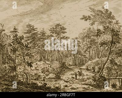 Landschaftsbild [] von Peter von Bemmel, deutscher, geboren in Nürnberg, Deutschland 1685-verstorben Regensburg, Deutschland 1754 Stockfoto