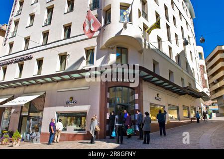 Bucherer Shop, St. Moritz, Schweiz Stockfoto