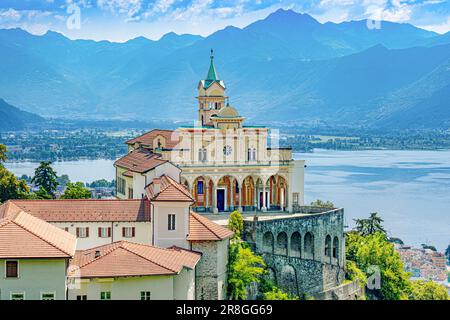 Kapuzinerkloster, Wallfahrtskirche Madonna del Sasso, Orselina, Locarno, Tessin, Schweiz Stockfoto