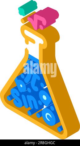 Mathematisch-naturwissenschaftliche Ausbildung isometrische Symbolvektordarstellung Stock Vektor