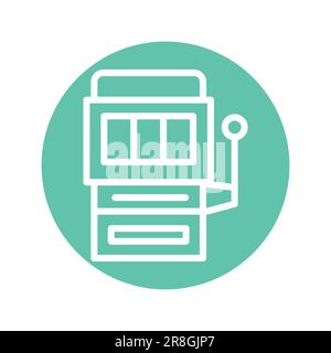 Symbol für die Farblinie des Spielautomaten. Isoliertes Vektorelement. Skizzieren Sie das Piktogramm für Webseite, mobile App, Promo Stock Vektor