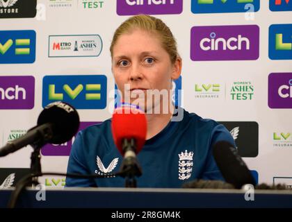 21. Juni 2023, Nottingham, Großbritannien. Trent Bridge Cricket Stadium, Nottingham, Großbritannien. 22-26. Juni 2023 England Ladies gegen Australia Ladies im Ashes Cricket Test Match. Mittwoch – Australien Training und Pressekonferenzen zwischen England und Australien. Heather Knight OBE (England Cricket Team Captain). Bild: Mark Dunn/Alamy Live News Stockfoto