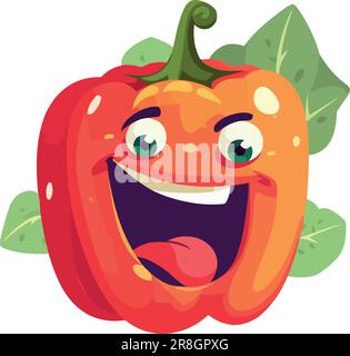 Lächelnd, reifer Pfeffer-Cartoon Stock Vektor