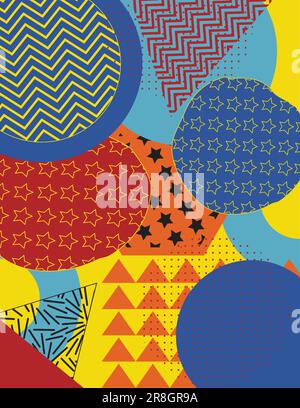 Abbildung eines BOLD-Posters von Memphis. Geometrische Formen verlaufender Hintergrund. Stock Vektor