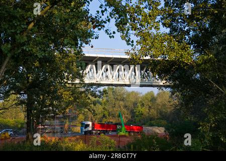 Brücke auf dem Po, Piacenza, Italien Stockfoto