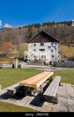 Rathaus, Heidi Village, Maienfeld, Schweiz Stockfoto