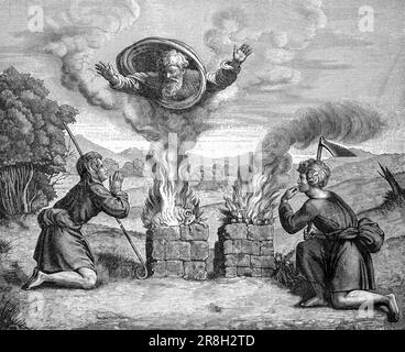 Kain und Abel, das Opfer, das Gott gefällt, Sprichwörter 15, Verse 3-9, Hosea 6, Vers 6, Altes Testament, Bibel, historische Illustration 1890 Stockfoto