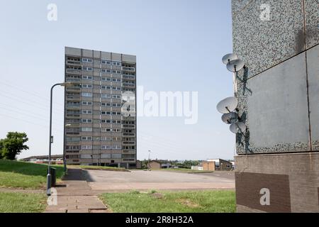 Verfallener Hochhausblock, Birmingham, UK 2023 Stockfoto