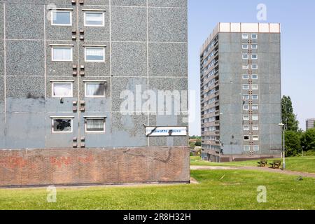 Verfallener Hochhausblock, Birmingham, UK 2023 Stockfoto