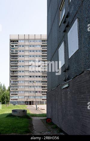 Verfallener Hochhausblock, Birmingham, UK 2023 Stockfoto